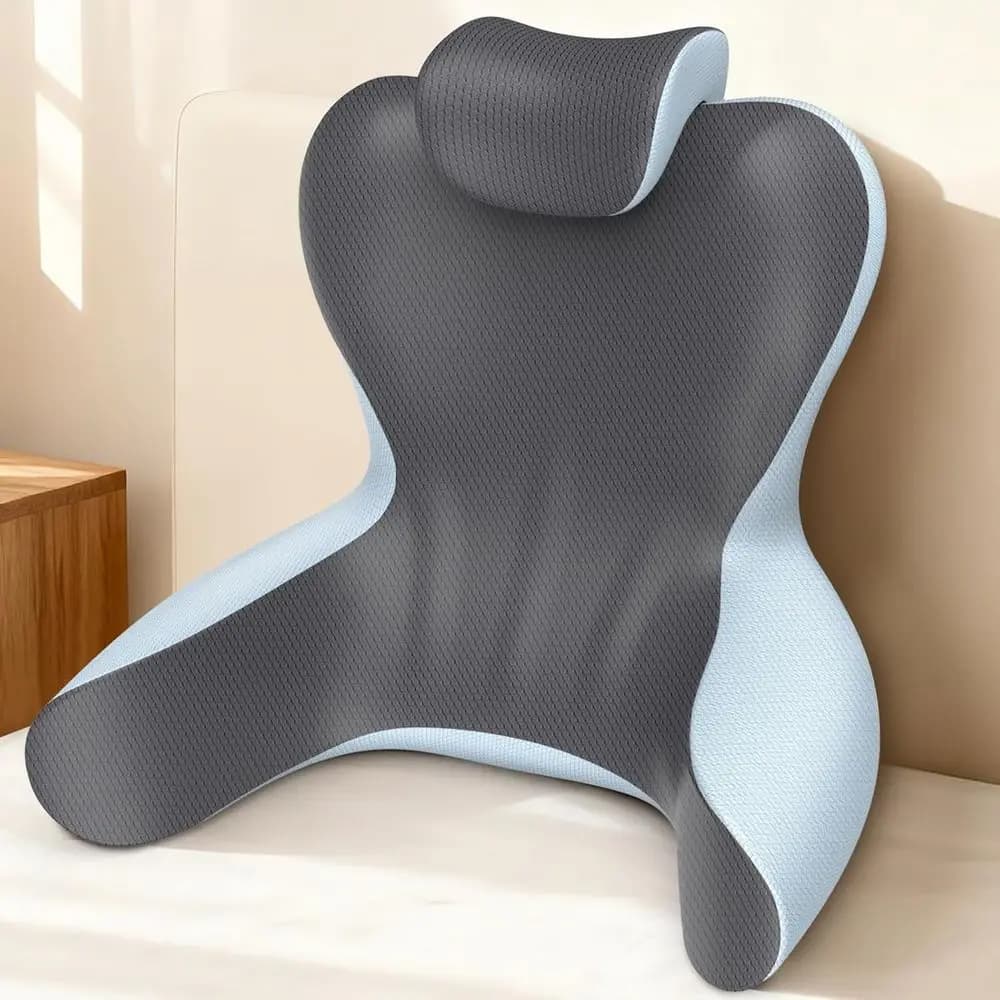 Cuscino per Lettura o Seduta a Letto, Cuscino di Supporto per la Schiena da 22 Pollici, Cuscini per Supporto Lombare e Schiena con Braccioli, Poggiatesta per Letto