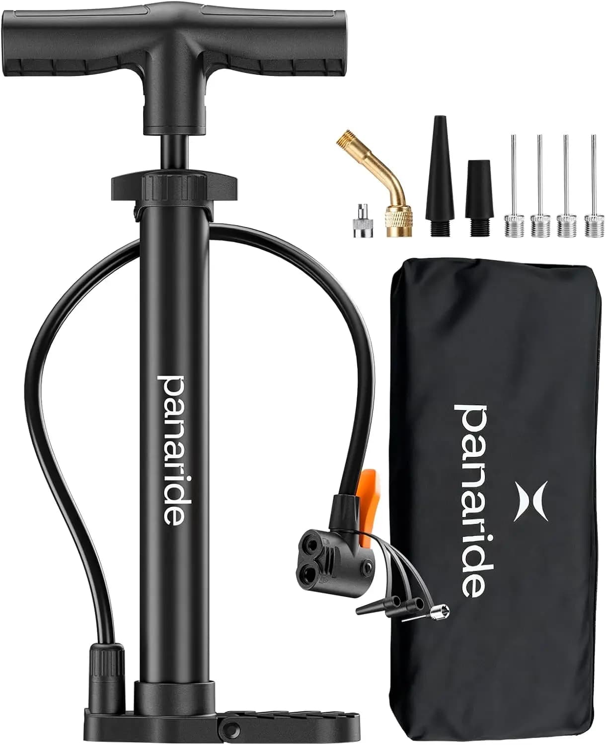 Pompa da Pavimento per Biciclette a Doppia Valvola, Alta Pressione 120 PSI, Gonfiatore Portatile per Biciclette, Passeggini e Palloni Sportivi