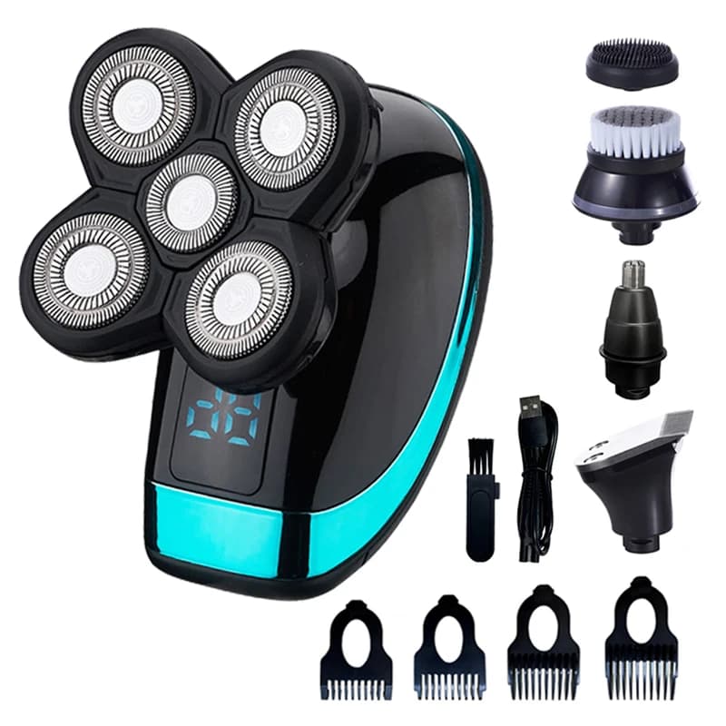 5 in 1 electric shaver for man bald head hair trimmer nose 5D floating blade shaving head rechargeable shaver