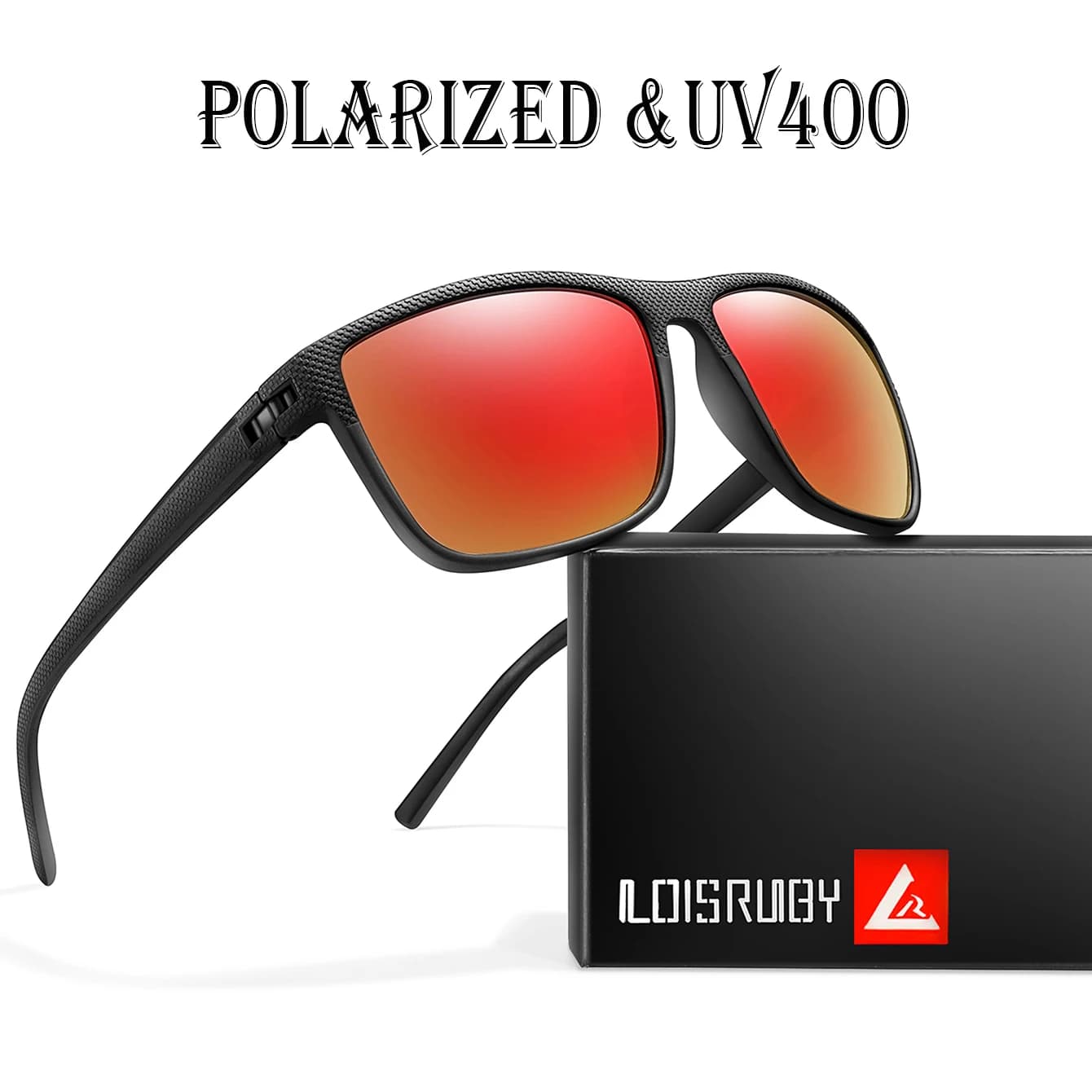 LOISRUBY Occhiali da sole da pesca polarizzati di marca Uomo Donna Occhiali quadrati classici Mtb Bicicletta Campeggio Escursionismo Occhiali da guida UV400