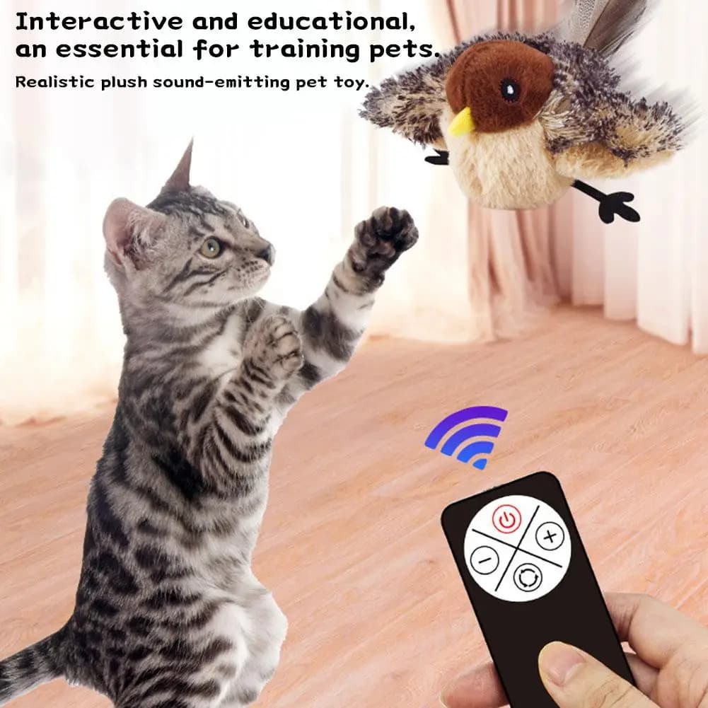 Flappy Bird Giocattolo interattivo per gatti Telecomando USB ricaricabile Pet Cat Peluche Sbattimento Giocattolo per uccelli Stimolare la caccia Installa