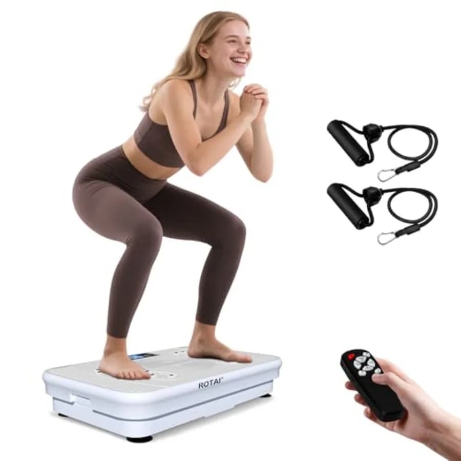 Vibration Plate Exercise Machine for Lymphatic Drainage Massager Weight Loss Steel Frame Black 400 lbs Capacity Whole Body Vibr