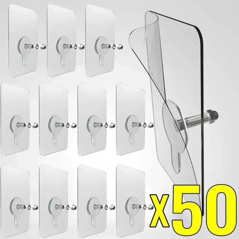 10/20/30/50 Parts Hooks Stickers Resistent for Frames and Posters, Without Drilling, Waterproof, Kitchen and Bathroom Accessories, Screw Hooks