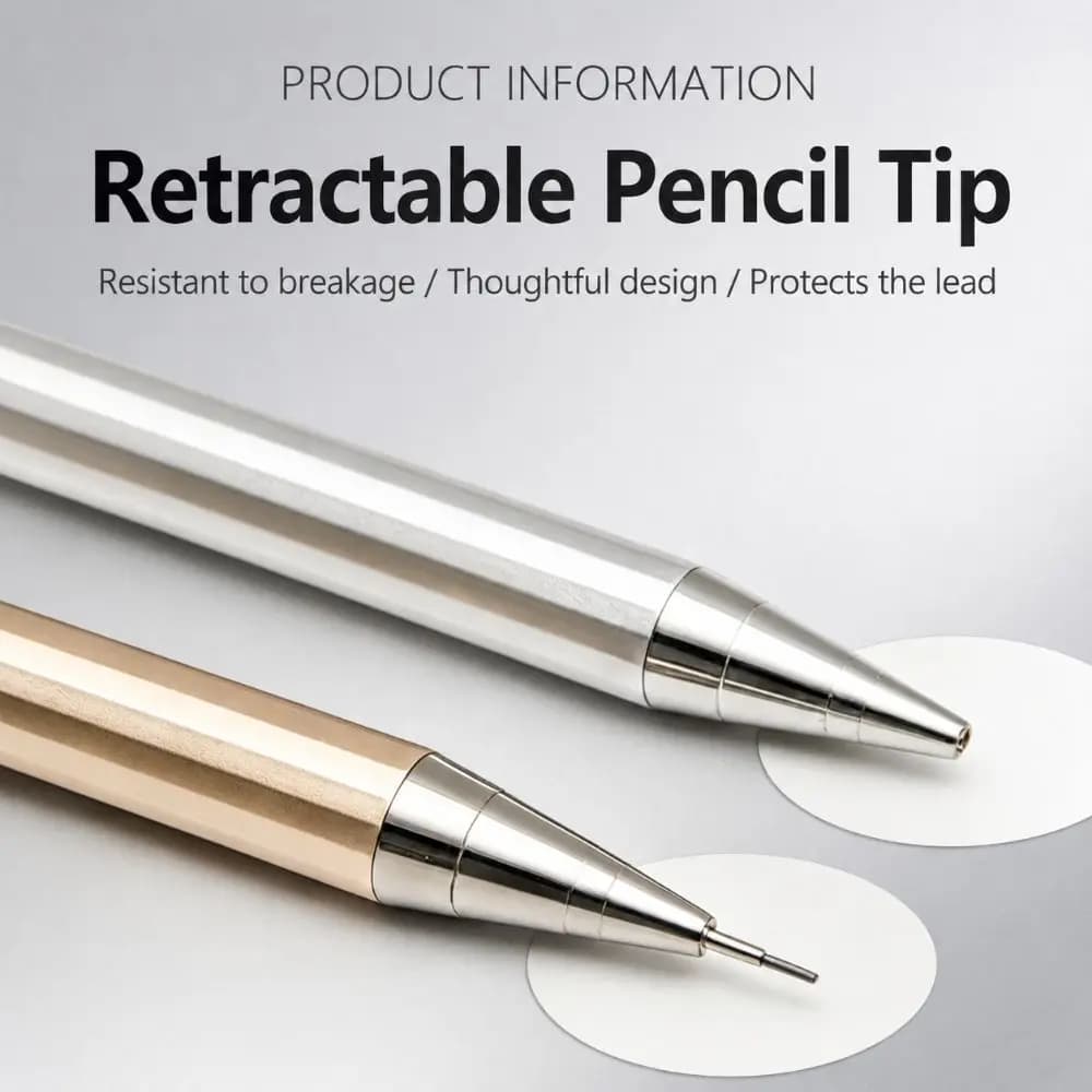 13pcs/set Metal Mechanical Pencil Set Low Center of Gravity 0.5/0.7mm HB Lead Pencils Break Resistant Sketch Pencil Kit