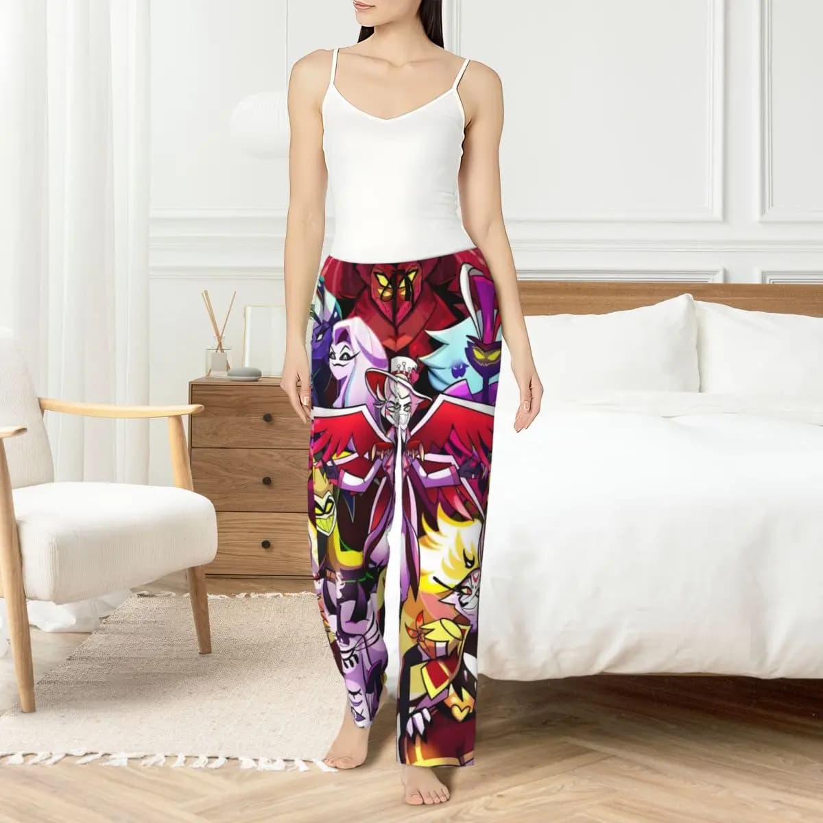 Customized Printed for Women Hazbins Anime Hotel Pigiami Pants Nightwear with Pockets