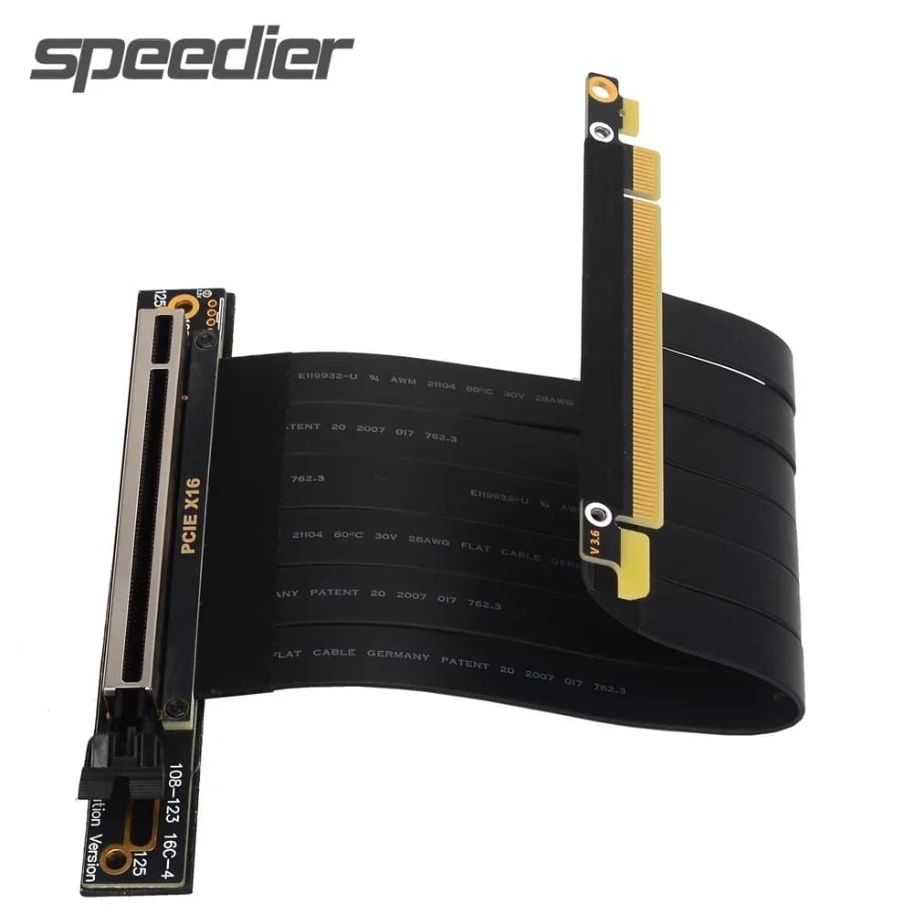 Cavo di prolunga per scheda video doppio ad angolo retto da 90 gradi Gen3 PCI Express x4 x8 x16 a x16 Cavo riser per GPU verticale grafico