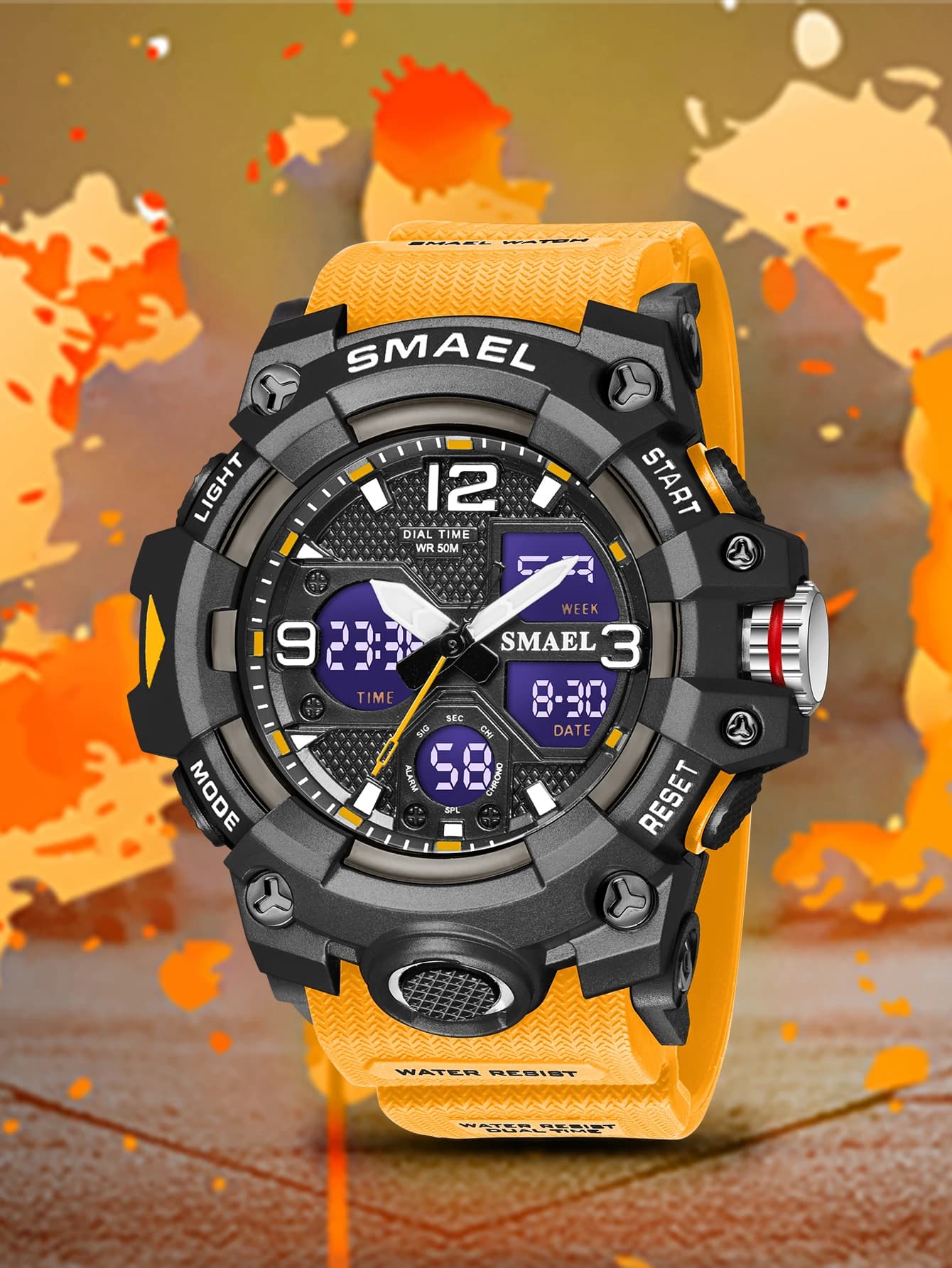 SMAEL Men's Military Watch 50M Waterproof Male S Shock 8008 Electronics Digital Watches LED Men's Army Watches