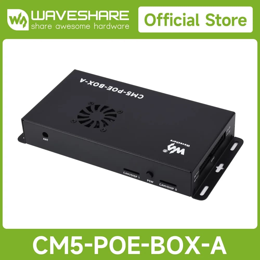 Waveshare Raspberry Pi Compute Module 5 IO Board With PoE Feature, PoE Base Board for all Compute Module 5 Variants