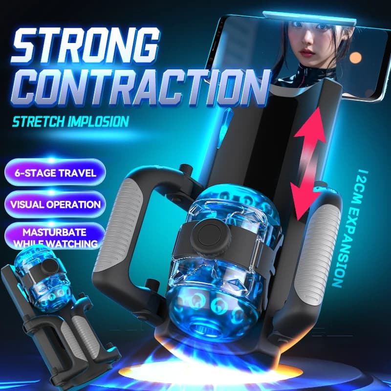 THRUSTING-King 12 centimetri 6-Segment Punto Fisso Telescopico Masturbatore Maschile One-Key Burst Tazza di Masturbazione Trainer Giocattoli Del Sesso per Gli Uomini