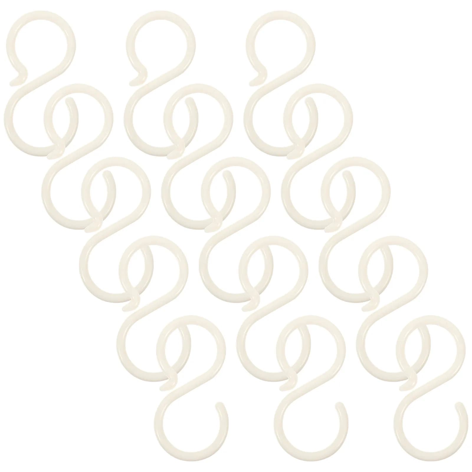 40Pcs S-Shaped Hooks Plastic S Hangers for Scrunchies Headband Organizer Hairband Display Clothes Towel Hat Holder Home Storage