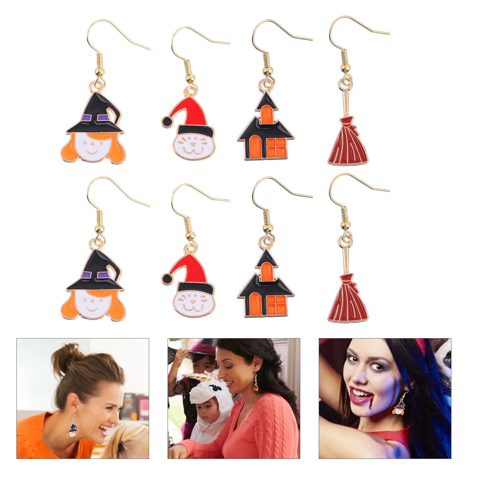 Christmas Earrings For Women Fashion Festival Jewelry Lightweight Alloy Ear Accessories No Allergy Xmas Halloween Gift