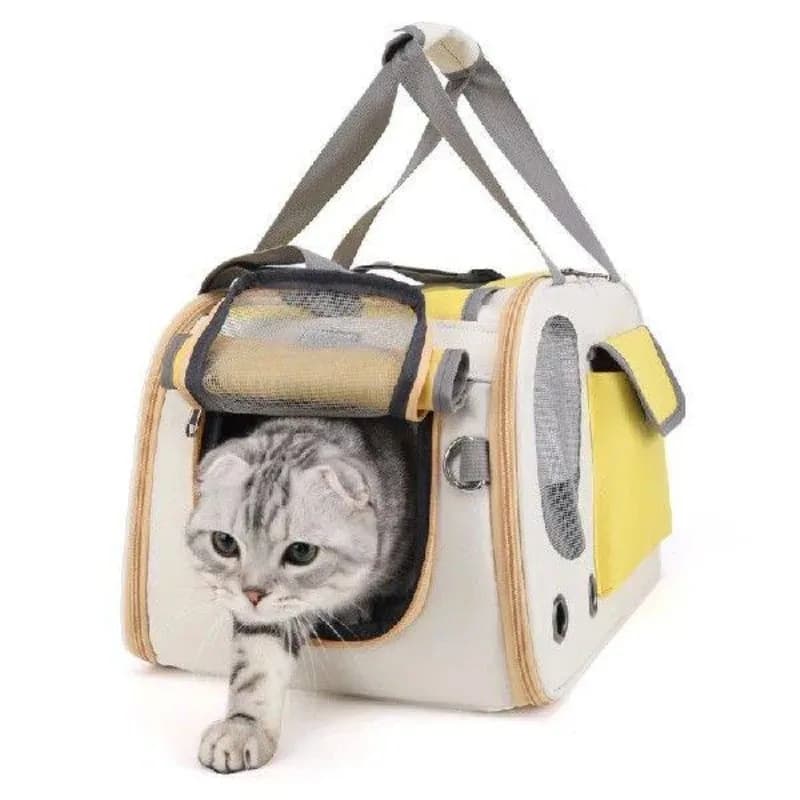 Pet Carrier Bag Foldable Pet Handbag Breathable Travel Bag