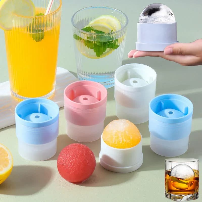 Stampo in Silicone per Cubetti di Ghiaccio Sferici, Grande, Adatto per Tritaghiaccio, Accessori da Cucina, Vassoio per Ghiaccio da Bar e Casa