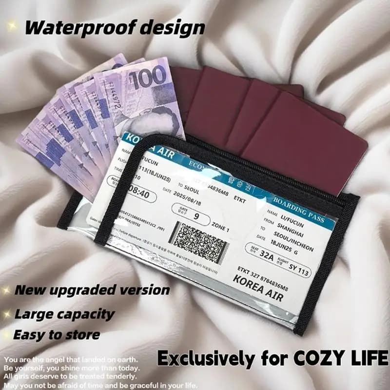 1 pz Borsa cosmetica in PVC trasparente impermeabile, porta passaporto da viaggio, custodia portatile per documenti