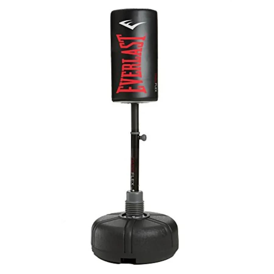 Sacco da Boxe Autoportante Regolabile per Allenamento Domestico, Struttura in Acciaio con Rivestimento in Vinile Nero, Base Stabile per Boxe e Muay Thai