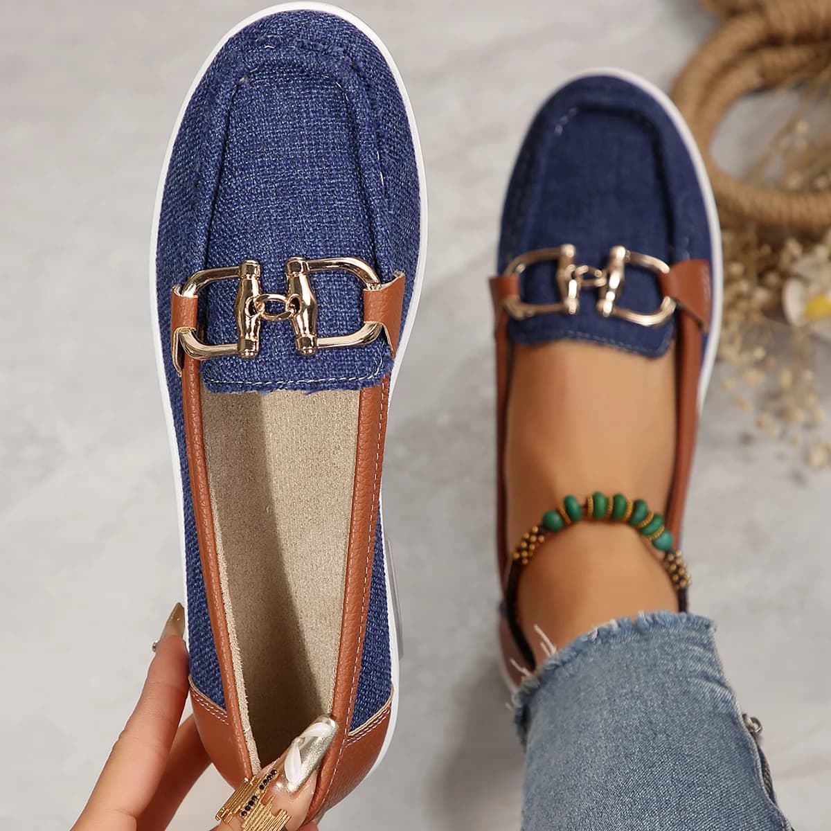 Sneakers basse da donna slip-on di lusso, di tendenza, classiche, comode, casual, eleganti, leggere, resistenti e traspiranti