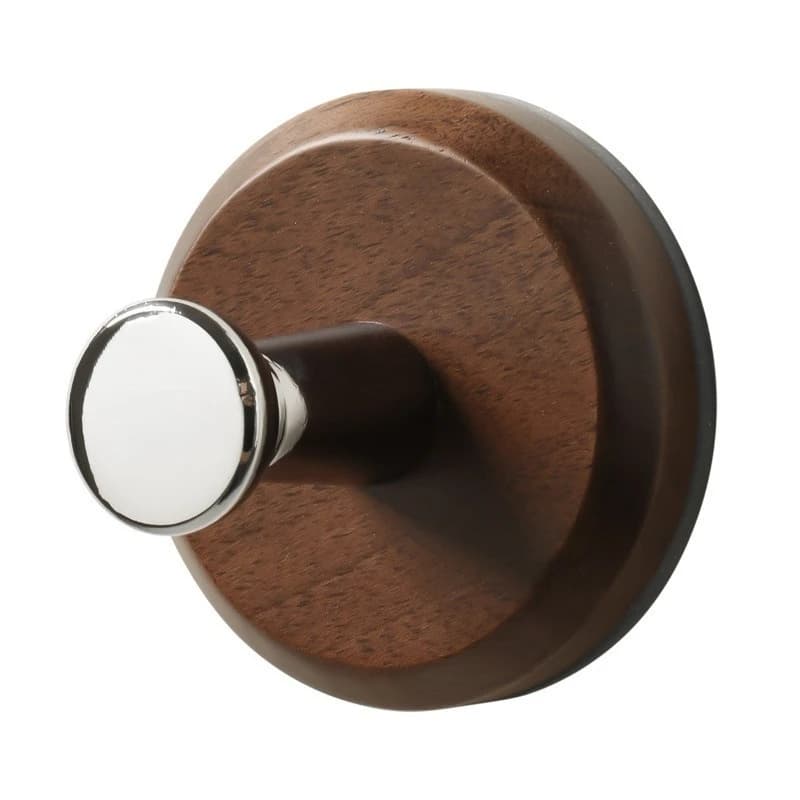 Walnut Wood Suction Cup Hook No Drilling Over Door Hook Multifunctional Wall Hanger for Bathroom Coat Hat Storage