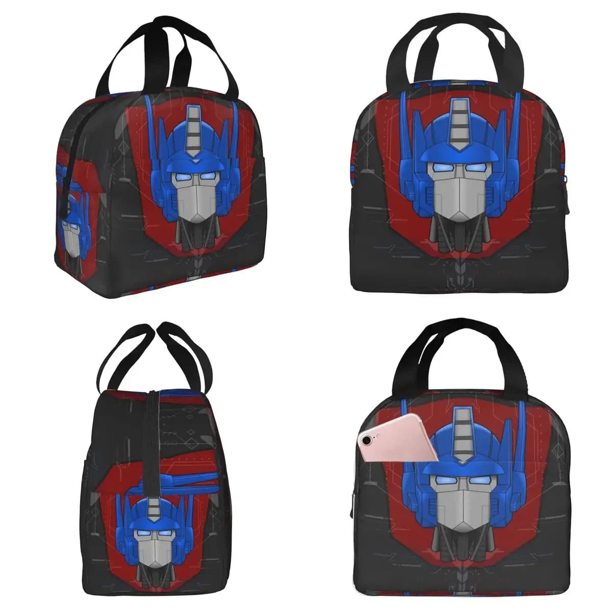 Optimus Prime Bust Insulated Lunch Bag for Women Office Cooler Thermal Food Box Tote Portable Lunch Boxes Container