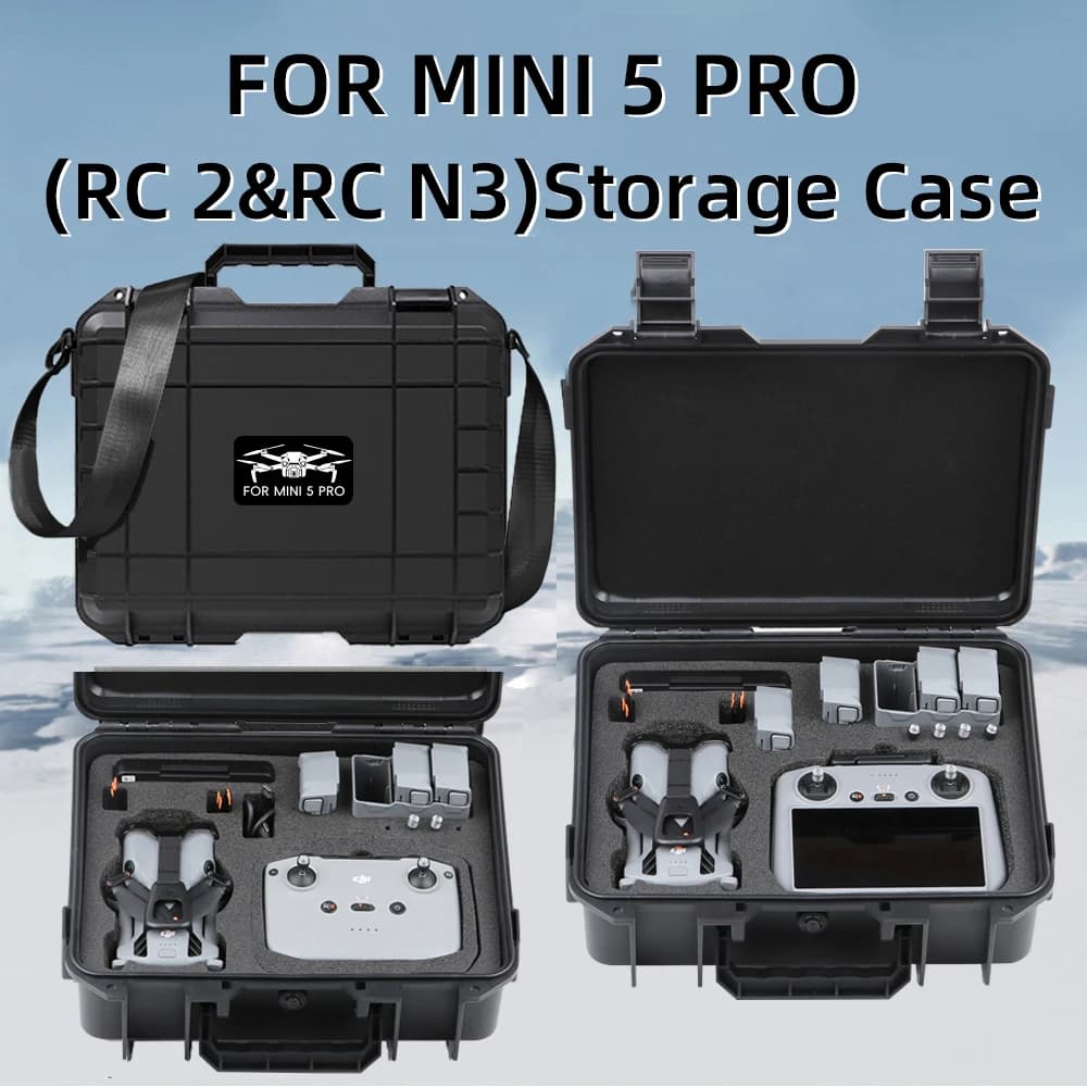 Case For DJI Mini 5 Pro Explosion Proof Case Bag Portable Waterproof Box Hard Shell Large Capacity Case for DJI RC2/N3 Accessory
