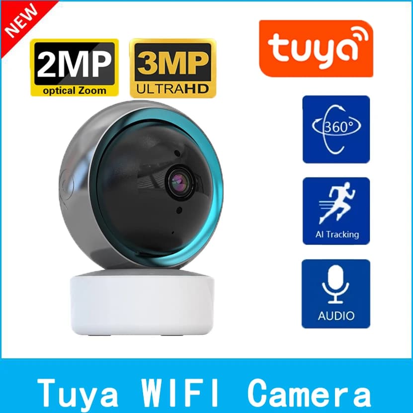 2MP 3MP WIFI IP Camera Tuya telecamera di sorveglianza intelligente monitoraggio automatico Smart Home Security Indoor WiFi Wireless Baby Monitor