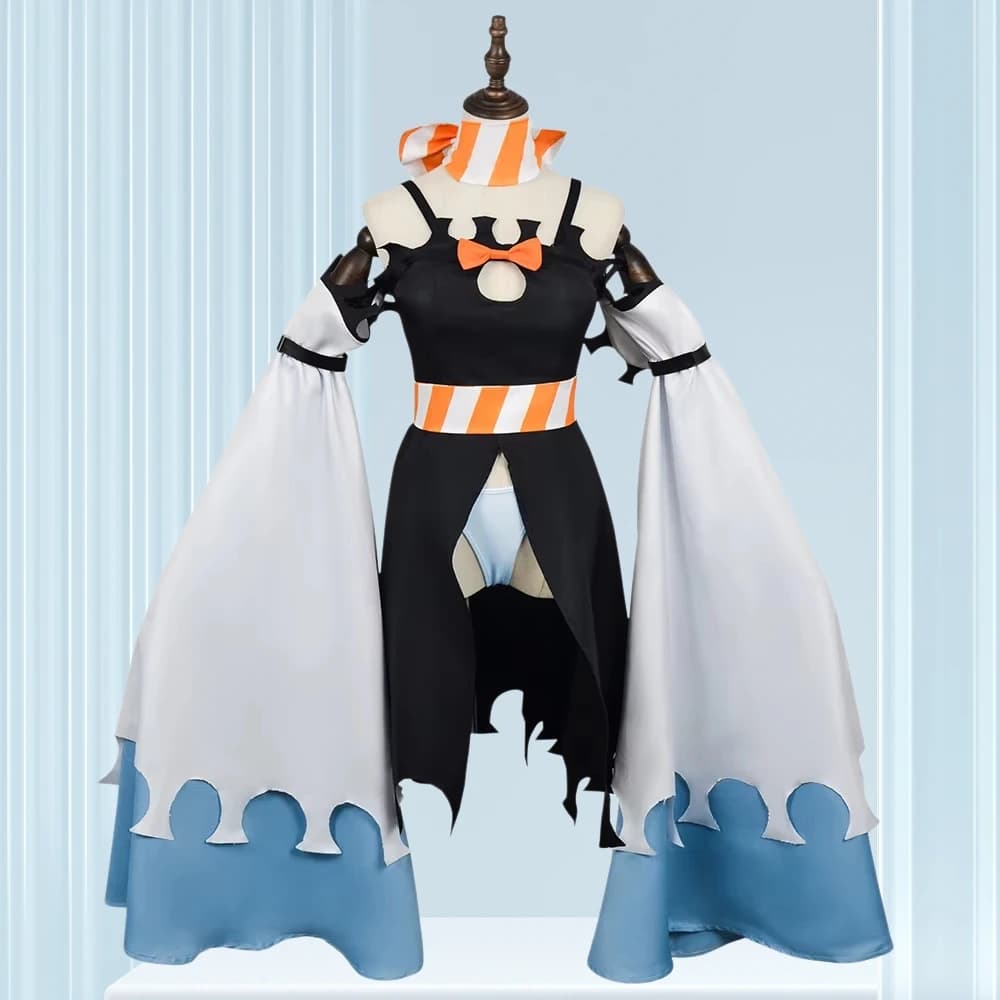 Anime Characters Cosplay Costume Set Demon Girl Amo Role Play Outfit Dress with Sleeves Scarf For Halloween Carnival Party