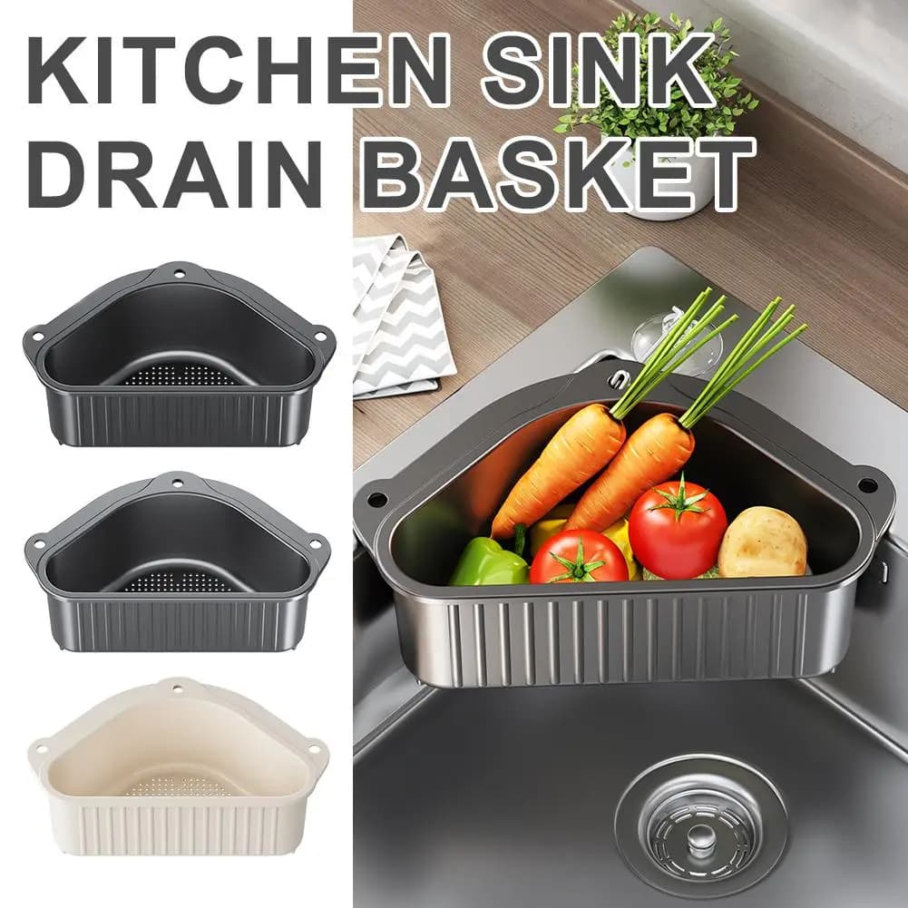 Kitchen Sink Filter Rack Triangle Magnetic Drain Basket Hanging Trash Catcher Food Waste Strainer Fruit Vegetable Drainer Tool