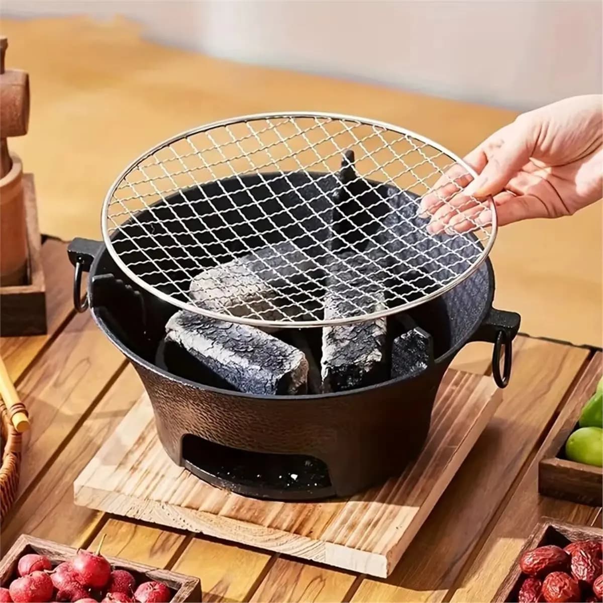 BUY AA1617~^*Cast Iron Charcoal Stove Outdoor Camping Barbecue BBQ Rice Cake Charcoal Stove Portable Household Charcoal Stove
