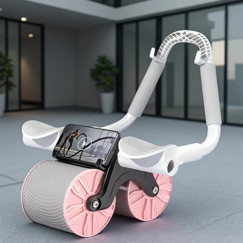Automatic Rebound, Abdominal Compression, and Abdominal Muscle Training Tool for Home Use with Elbow Support Rollers Ab Rollers
