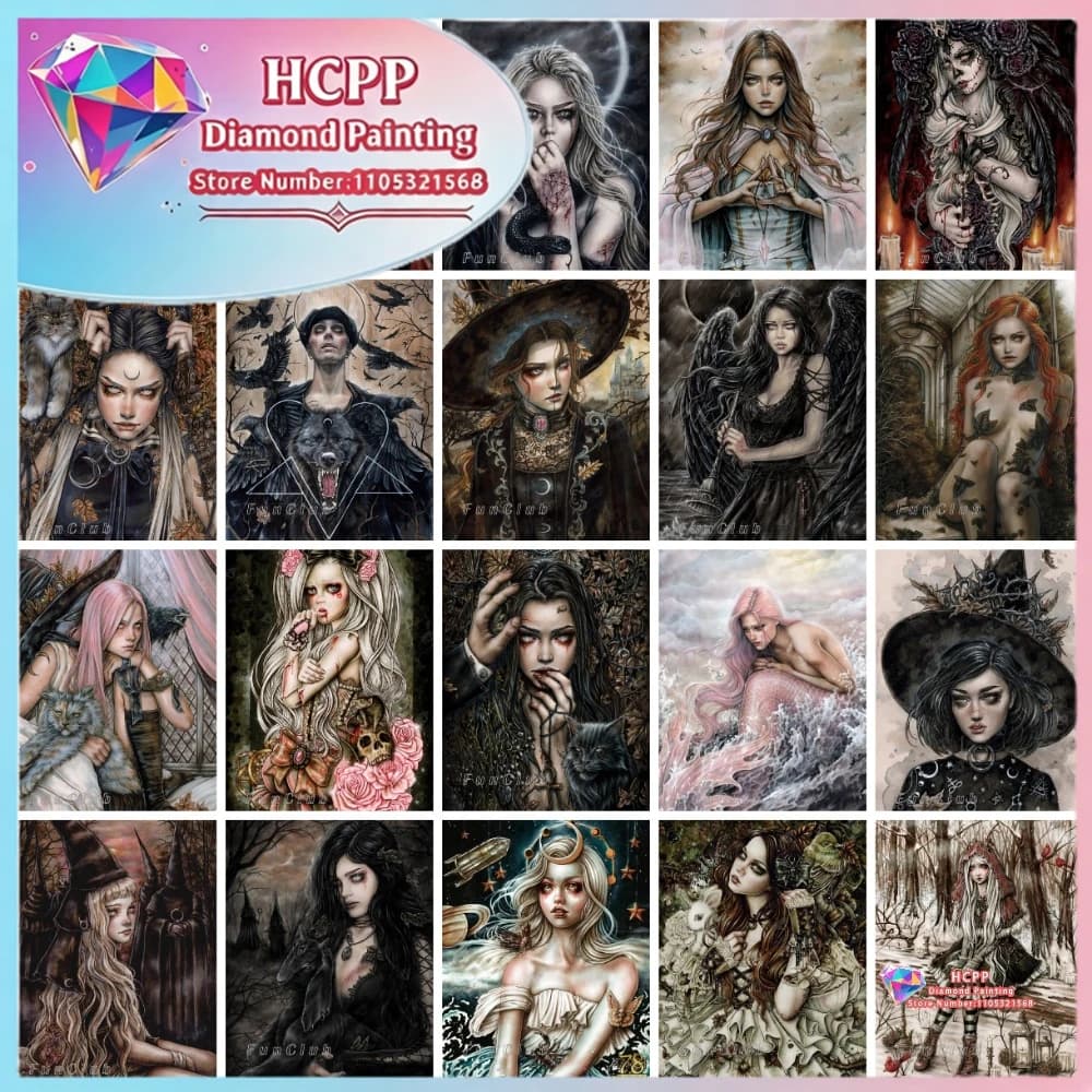 Victorian Vampire Dark Gothic Diamond Painting Kit Square Round Diamond 5D DIY Mosaic Handmade Art Unique Gift Crafts Home Decor