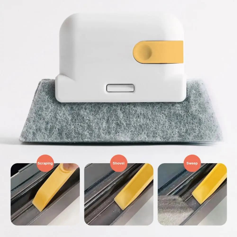 Set di pulizia per binari per finestre in spugna con spazzole per finestre con setole resistenti per la rimozione dello sporco ostinato 4 pezzi 2 1 kit di spazzole staccabili