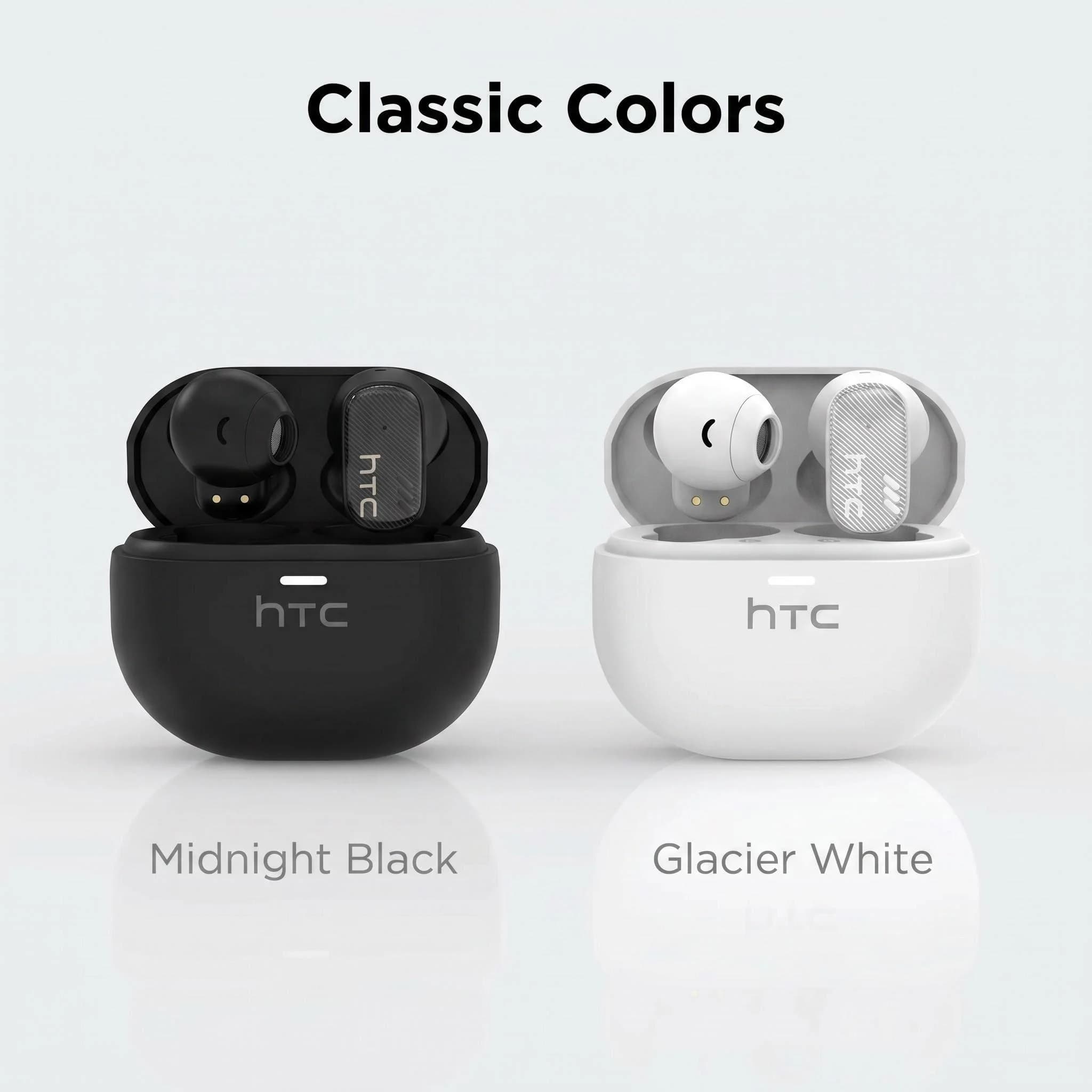 Auricolari Wireless HTC NE16 Bluetooth 6.0 TWS In-Ear Stereo con Cancellazione del Rumore, Microfono, per Sport e Gaming, Lunga Durata della Batteria