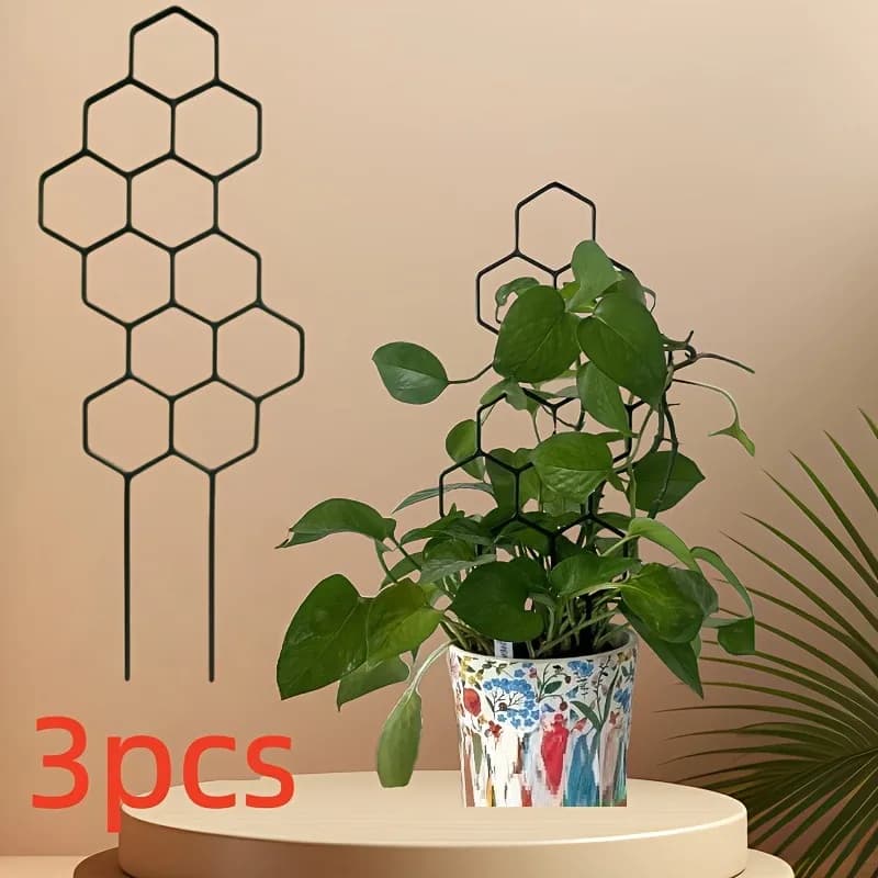 3 pieces support frame for plants climbing rack suitable for modeling/designing/fixing garden decorations outdoor florists from inside