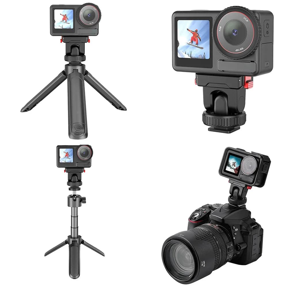 Magnetic Camera Support with Cold Shoe Adapter and 1/4 Pollice Threaded Hole for DJI OSMO Action 3 4 5 Pro