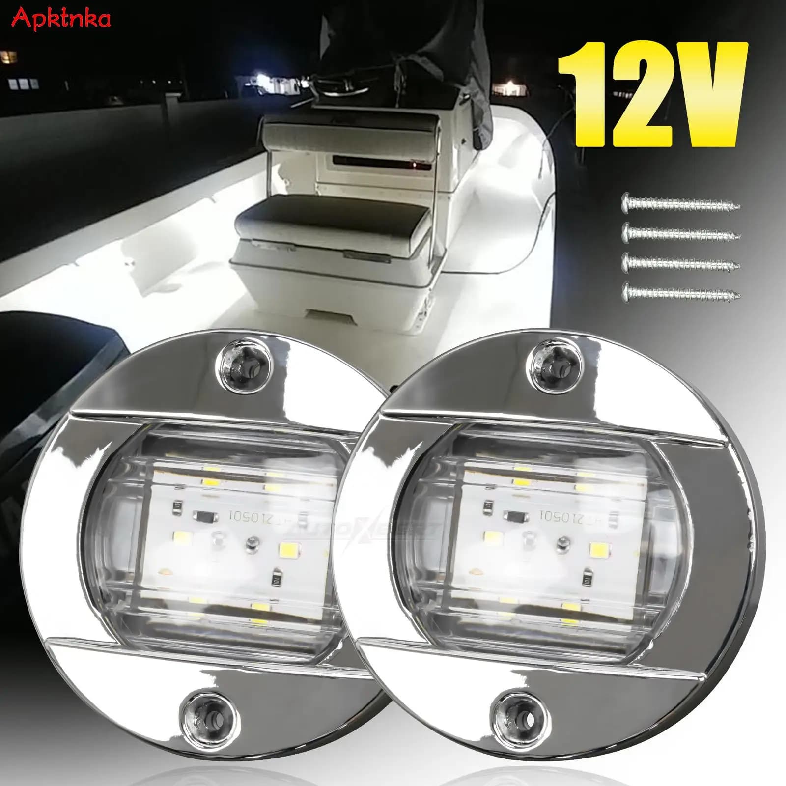 2x Marine Boat Interior Light Waterproof Deck lampada di cortesia White Stern Transom Anchor LED Night Fishing Blinker Surface Mount