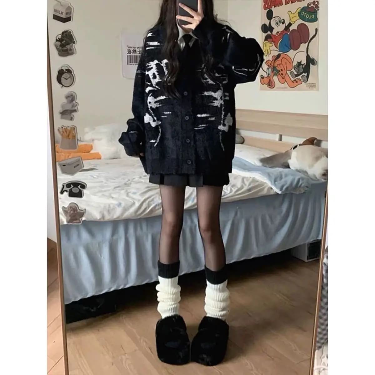 Maglioni Maglioni Cardigan da sera da donna Colletto in pizzo modale aderente Gotico vittoriano Pelliccia scura Aristocratico Elegante romantico Punk OL