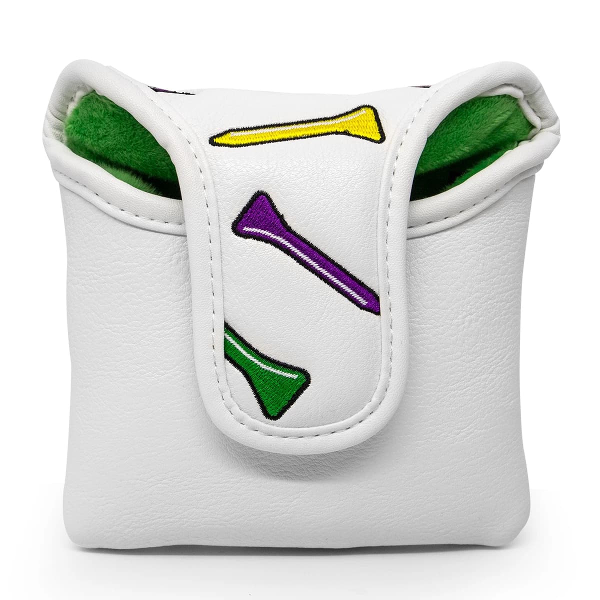 Copriputter da golf Copri testa mazza da golf per putter Mazzo in pelle PU Copricapo per putter Chiusura magnetica Ricamo a T
