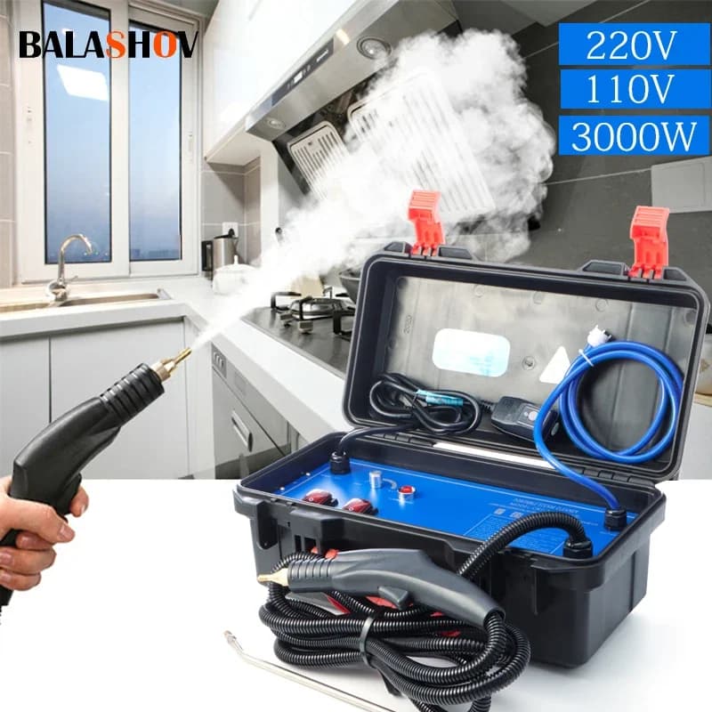 Pulitore a vapore per pistola a spruzzo d'acqua ad alta temperatura da 3000 W per condizionatore d'aria cappa da cucina macchina per la pulizia a vapore dell'auto pannello inglese