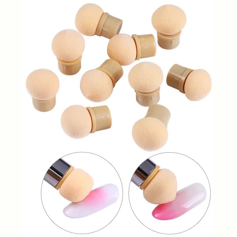 Testine di spugna a testa tonda affilata Testine di ricambio per smalto gel per unghie Pennello sfumato di colore Polvere glitterata Punteggiatura Strumenti per manicure
