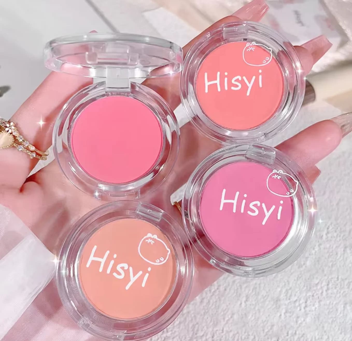 Blush monocolore quotidiano - Blush con una sottile lucentezza simile al vino, finemente scintillante, palette di colori naturale, allure di trucco puro