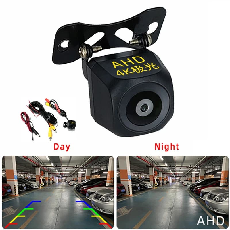 Telecamera Posteriore per Auto AHD 12V, Visione Notturna, Telecamera di Retromarcia per Parcheggio, Impermeabile, Immagine HD a Colori, Videocamera per Veicoli