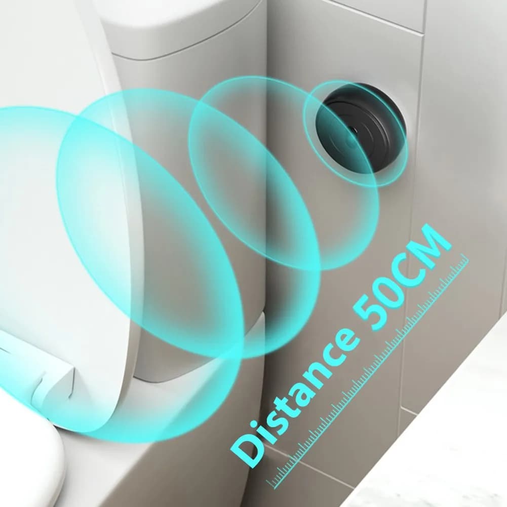 Sensore di scarico per WC Sensore di scarico automatico per WC con portata di rilevamento del movimento di 50 cm, design a risparmio idrico