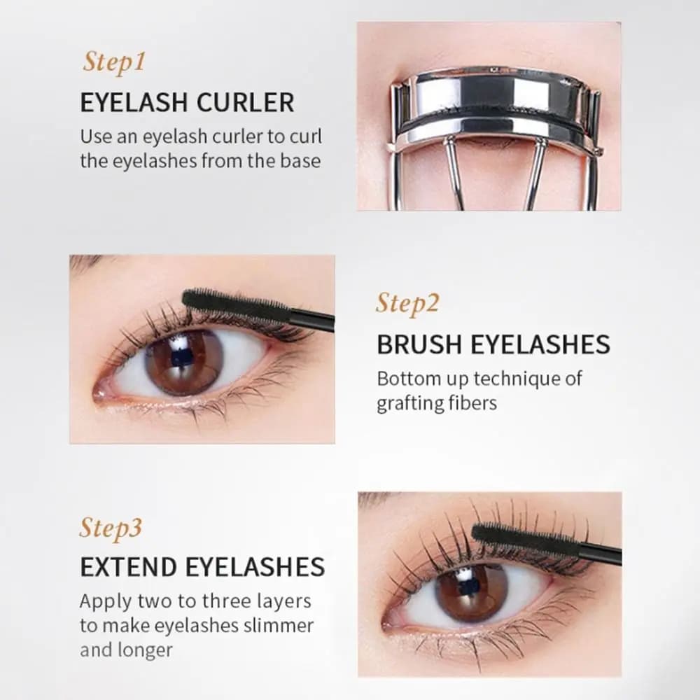 Mascara Extension Anti-Watch, Long Life, Waterproof, Natural Effect, Stretch the Eyelashes, with Moisturizing Fibers