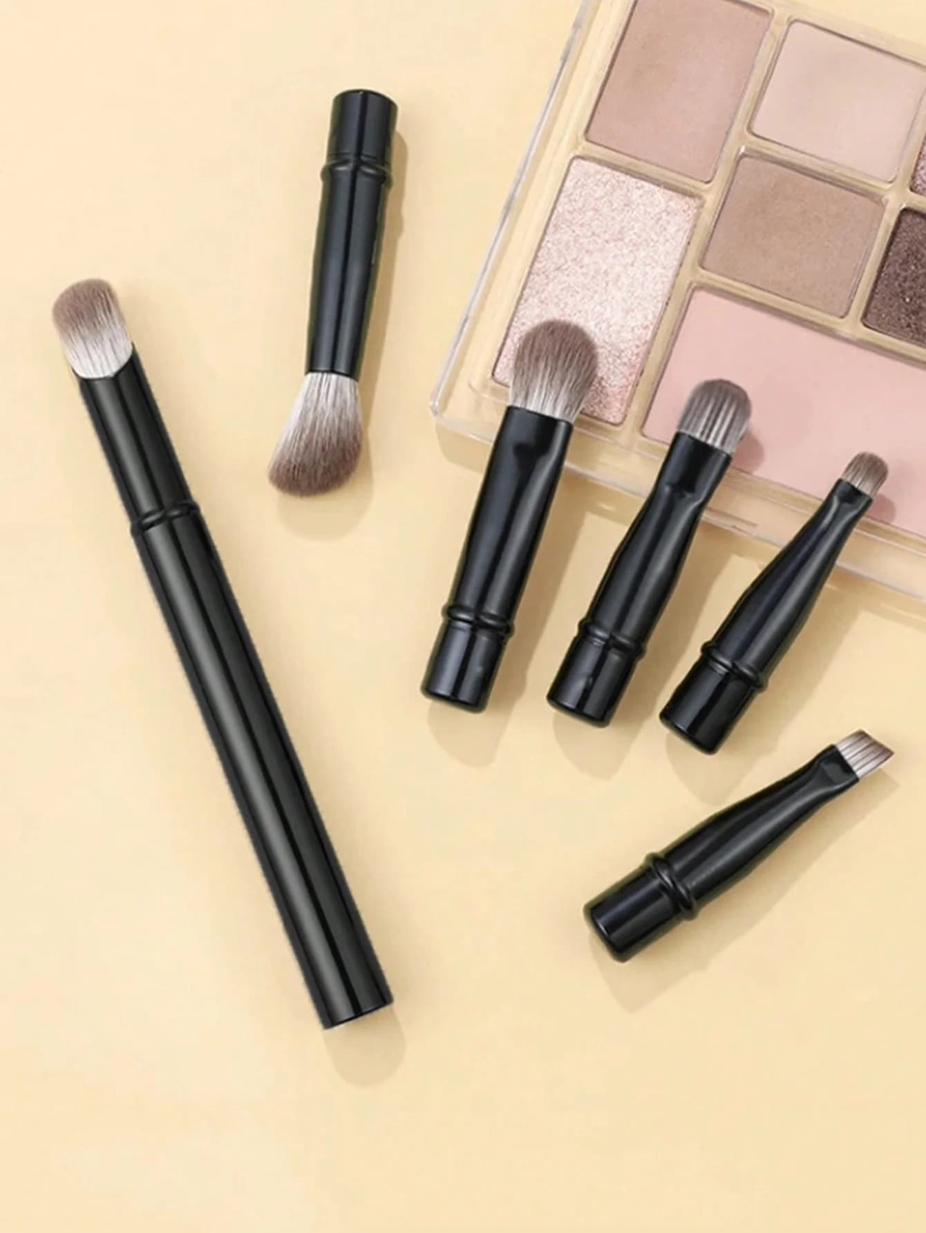 Double Ended Makeup Brush Set Detachable Travel Contour Concealer Brushes Eyeshadow Face Cosmetic Tools with Storage Box