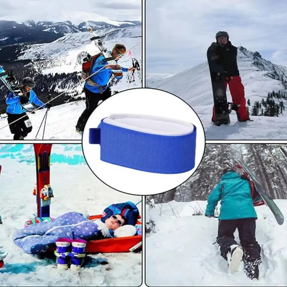 Cinghie Regolabili per Fissaggio Sci, Fascette Avvolgenti, Cinture di Fissaggio, Lacci Protettivi Neri per Attacchi da Snowboard