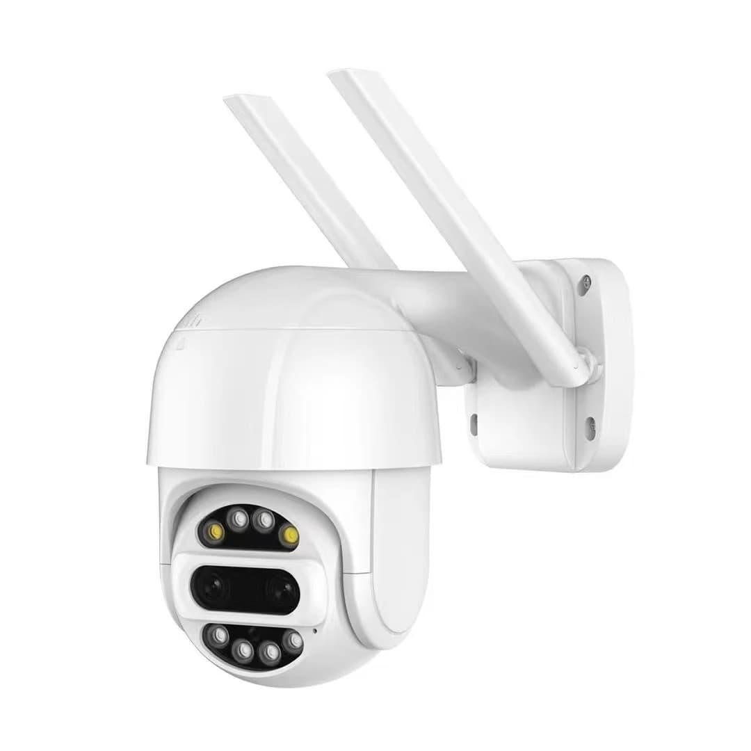 Telecamera dome IP PTZ wireless APP ICSEE a doppio obiettivo da 4 MP Visione notturna a colori Rilevazione umanoide AI Baby monitor di sicurezza domestica