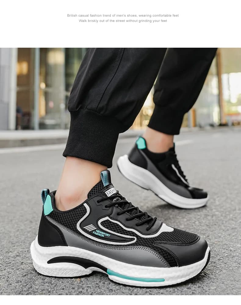 Men Soft Cushion White Grey Orange Mesh Platform Running Shoes All Mat Gulf Male Office Outdoor Daily Walking Sneakers