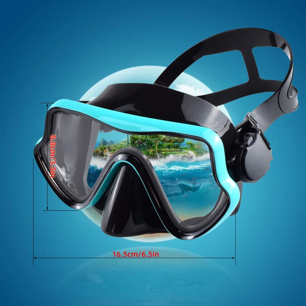 Swimwear, underwater masks, deepwater snorkeling equipment, silicone masks, anti-fog nasal masks for adults and adolescents