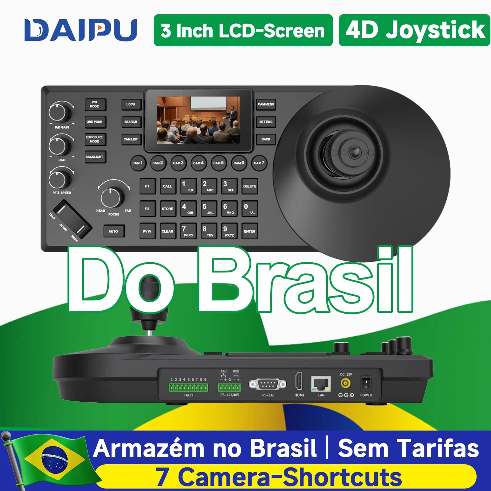 Controller per Telecamera PTZ DAIPU POE HDMI con Joystick 4D e Display in Tempo Reale per Streaming Live in Chiese ed Educazione