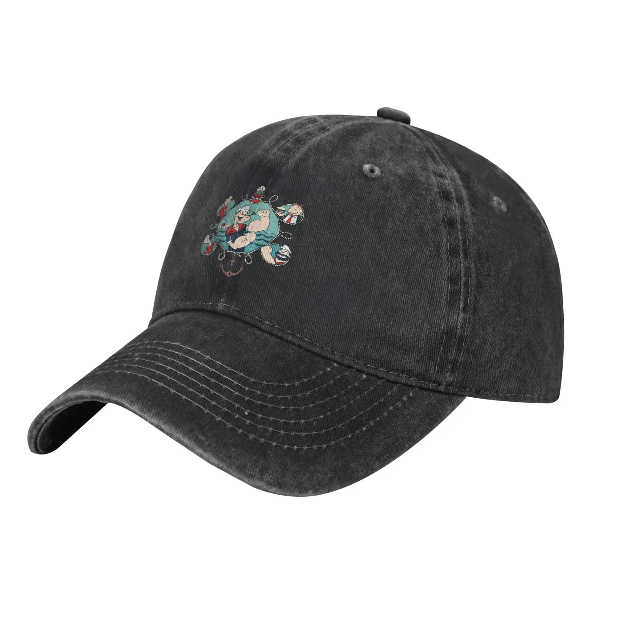 Cappellino da Baseball con Personaggi dei Cartoni Animati Bluto e Olive Oyl, Unisex per Adolescenti, Design Stile Trucker Lavato, Cappelli Kpop Rock