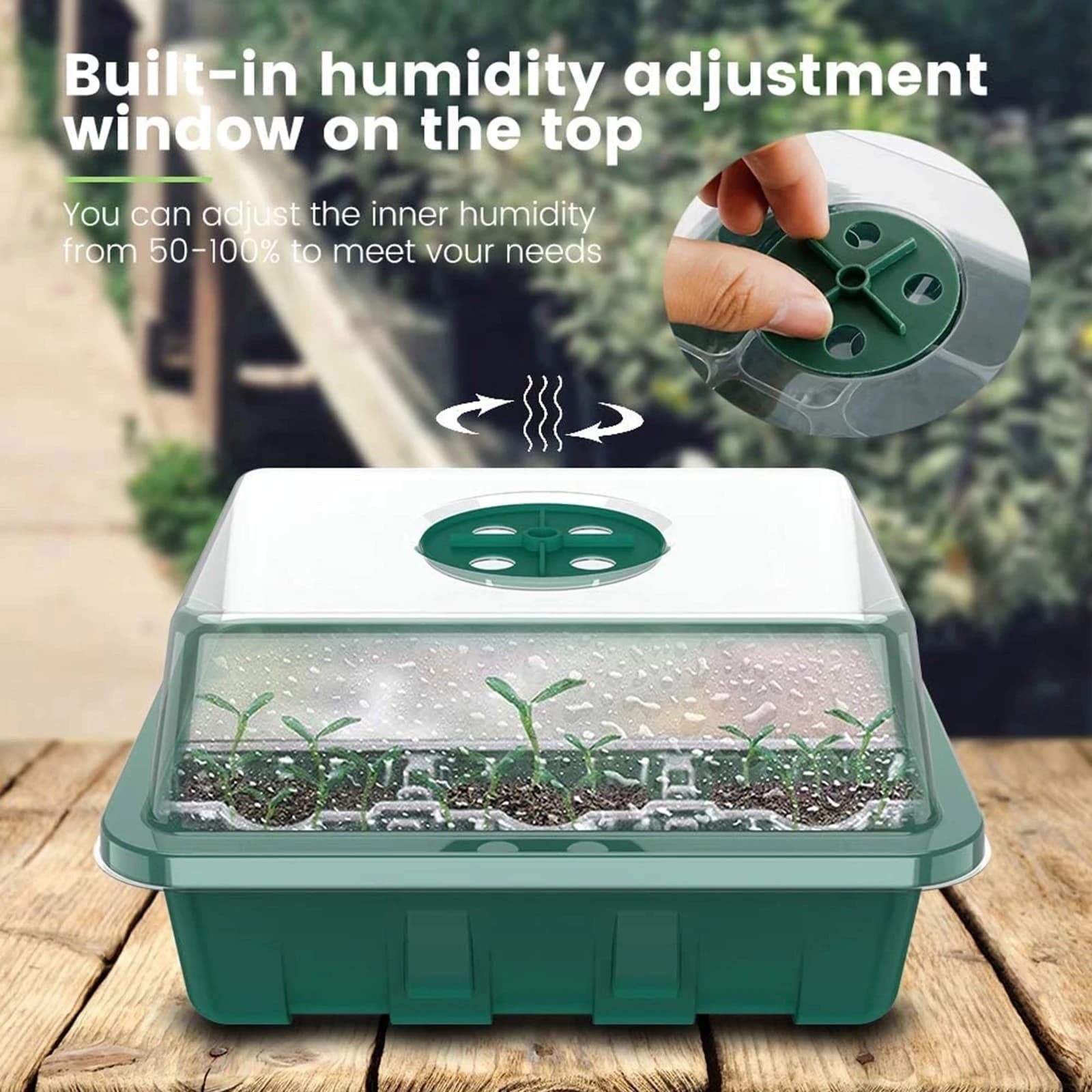6/12 holes plastic nursery plant from flowers nursery pots tray for seed seed seedling start germination garden growing planter box with lid